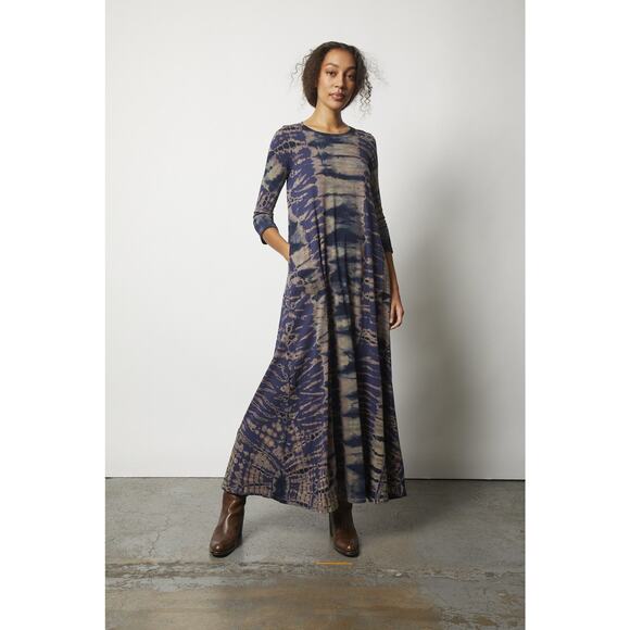 Raquel Allegra Drama Maxi Dress- Navy Storm Sz 0 US Small - Picture 4 of 16